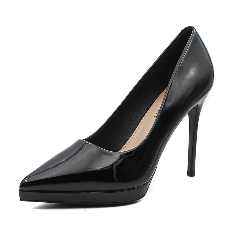 Designer shoes Korean patent leather sexy women's shoes, fashionable pointed thin heels, elegant high heels, fairy style, simple single shoe for 