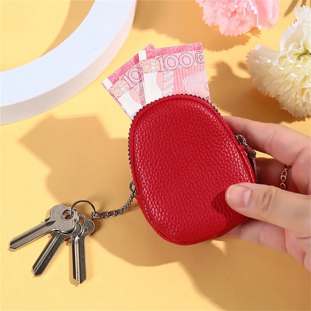 Womens Mini Coin Purse with Key Ring Key Bag Multi-function Storage Bags PU Leather Zipper Change Bag Wallet Earphone Pouch 250311