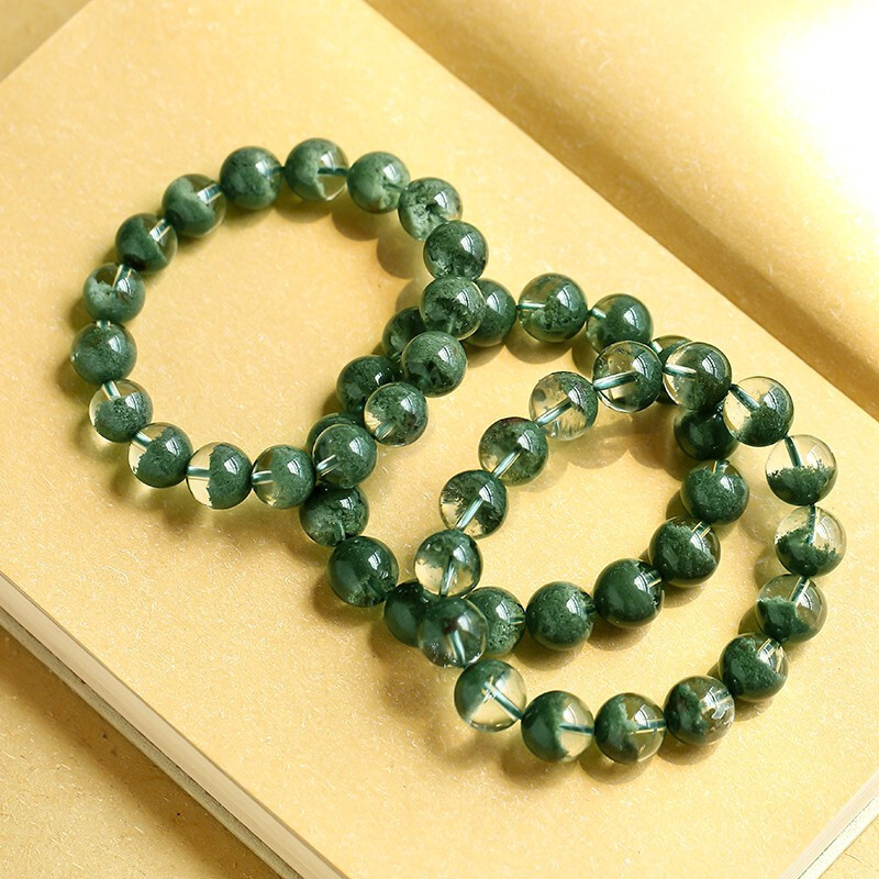 Natural Green Specter Treasure Bowl Men's and Women's Thousand Layers Green Crystal Bracelet
