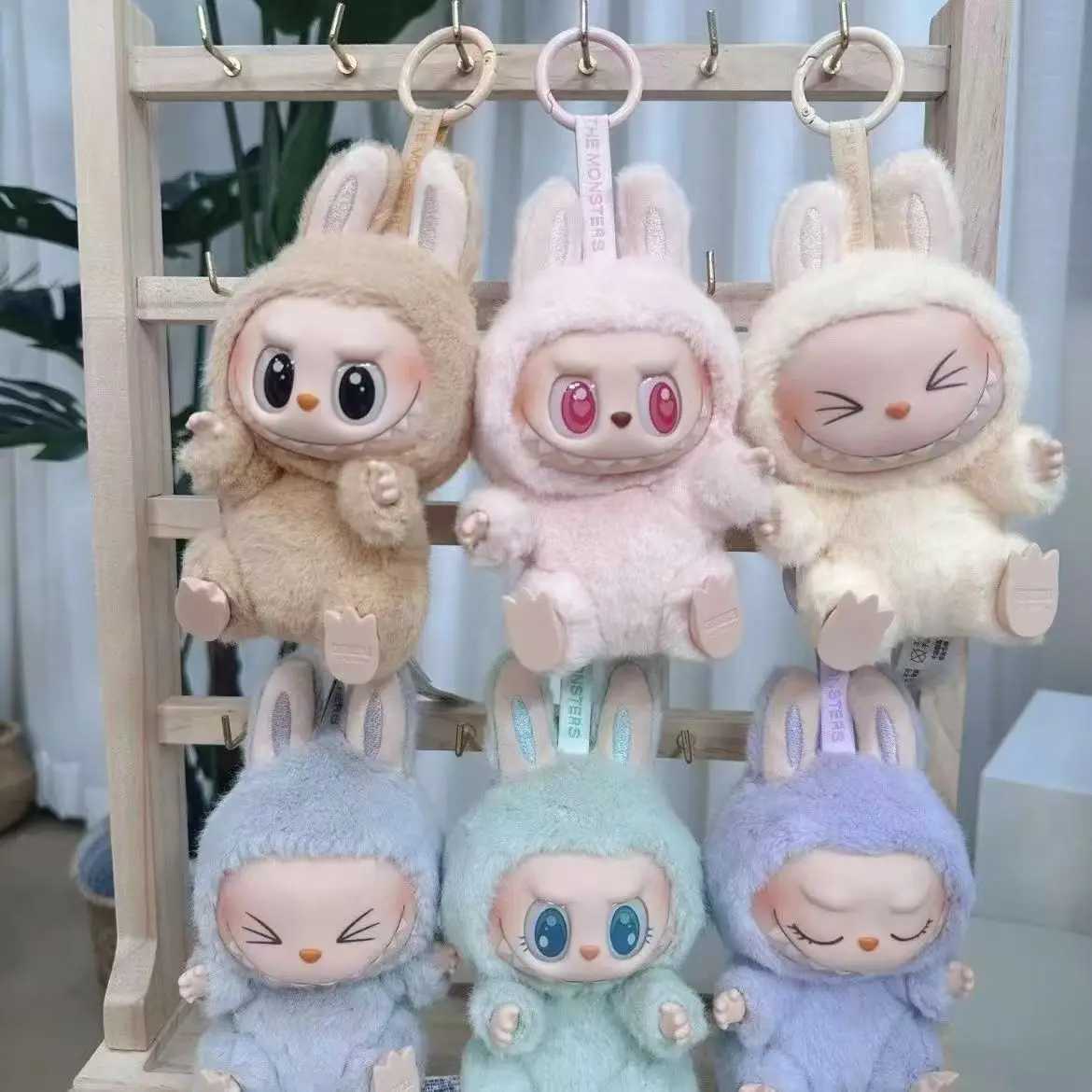 Labubus Sitting Party Doll Anime Figure Toys Macaron Pendant Monsters Labubus Have A Seat Toy Kawaii Keychain Accessories Gifts X2503121