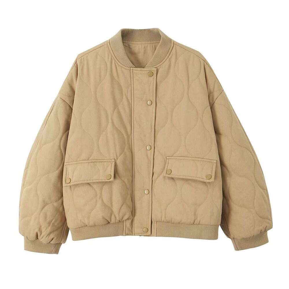 Women's Autumn And Winter Fashion Loose Pilot Shoulder Width Washed Cotton Jacket B481159
