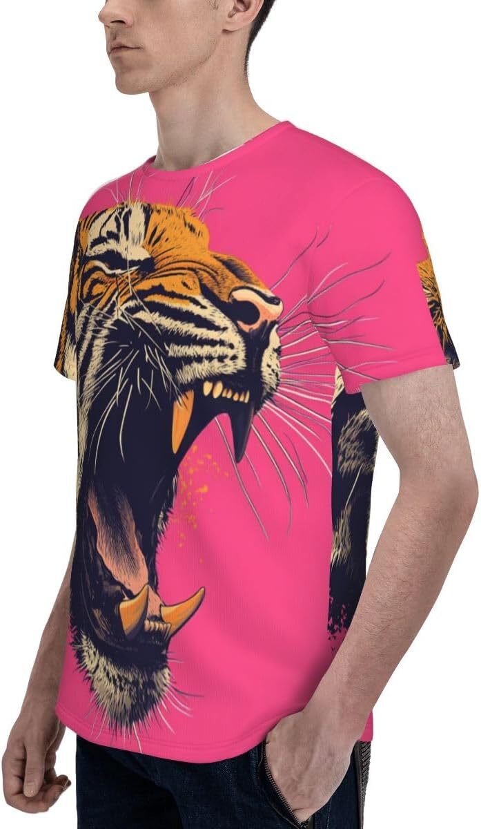 Mens T shirt Painted Tiger Unisex 3D Pattern Printed T-Shirts Roaring Tiger Graphic Summer Short Sleeves Fashion Casual Tee Top tee Casual tops summer