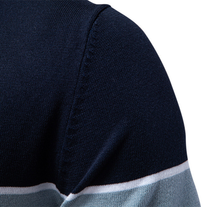 2025 Summer New Men's Short sleeved Knitted t shirt with Color blocked Collar for Casual Polo Men tracksuit