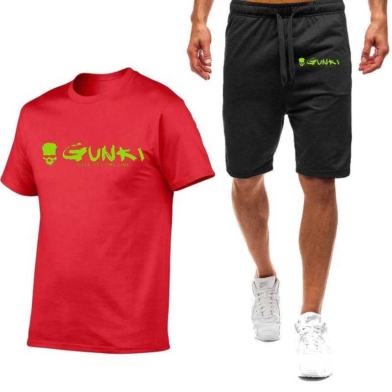 2024 Latest Gunki Printed Summer Mens Short Sleeves Set Fashion Casual Mens Strt Quick Drying Mens Sportswear X250312