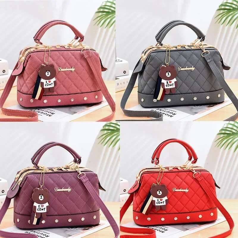 2025 New Designer Fashion Women s Mini Handbag, High End Color Matching Cute Bear Crossbody Bag Trendy Handbag Light Luxury Wallet Makeup Storage Bag