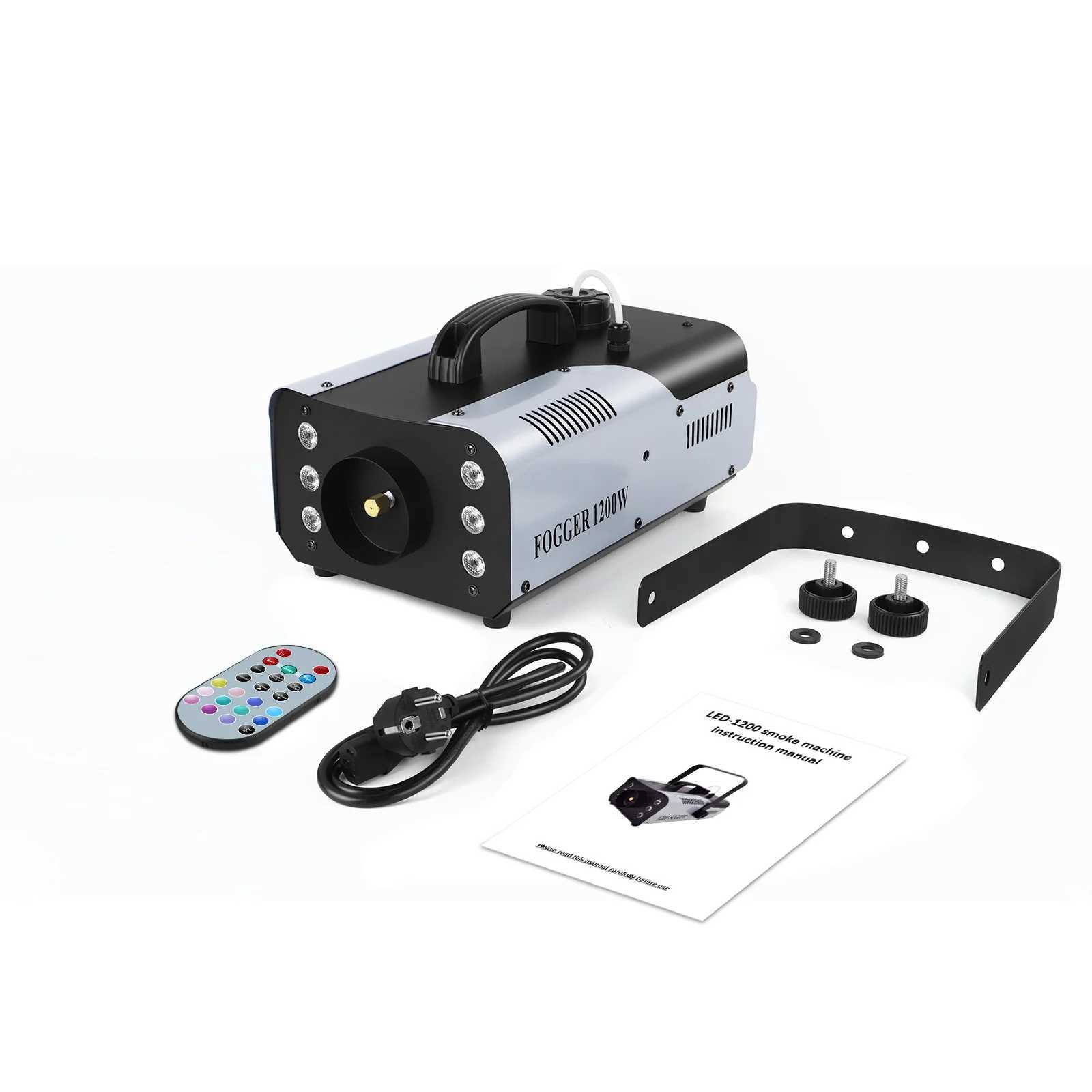 King 1200W Fog Machine 6LEDs Remote Fogger Ejector Disco Colorful Smoke Machine DJ Christmas Party Effects Stage Light X250312
