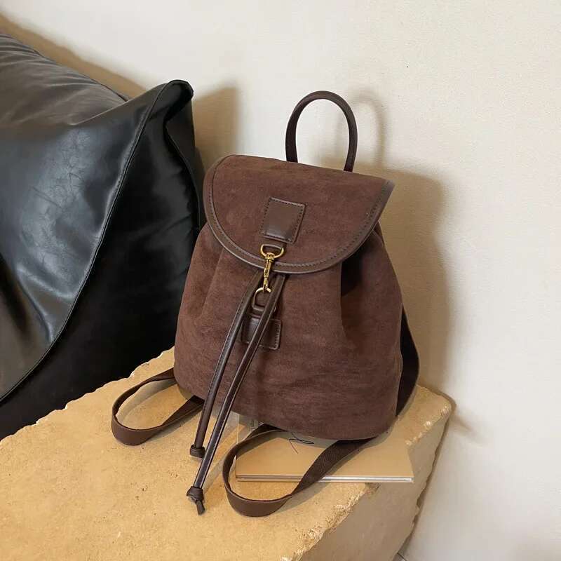 Retro Brown Travel Versatile Backpack for Women Kawaii Backpacks Back To School Bags Mochila De Hombre