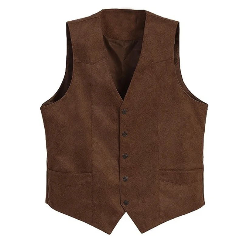 Mens VNeck Suit Vest Slim Fit Business Formal Dress Buttonup Single Breasted Waistcoat 250312
