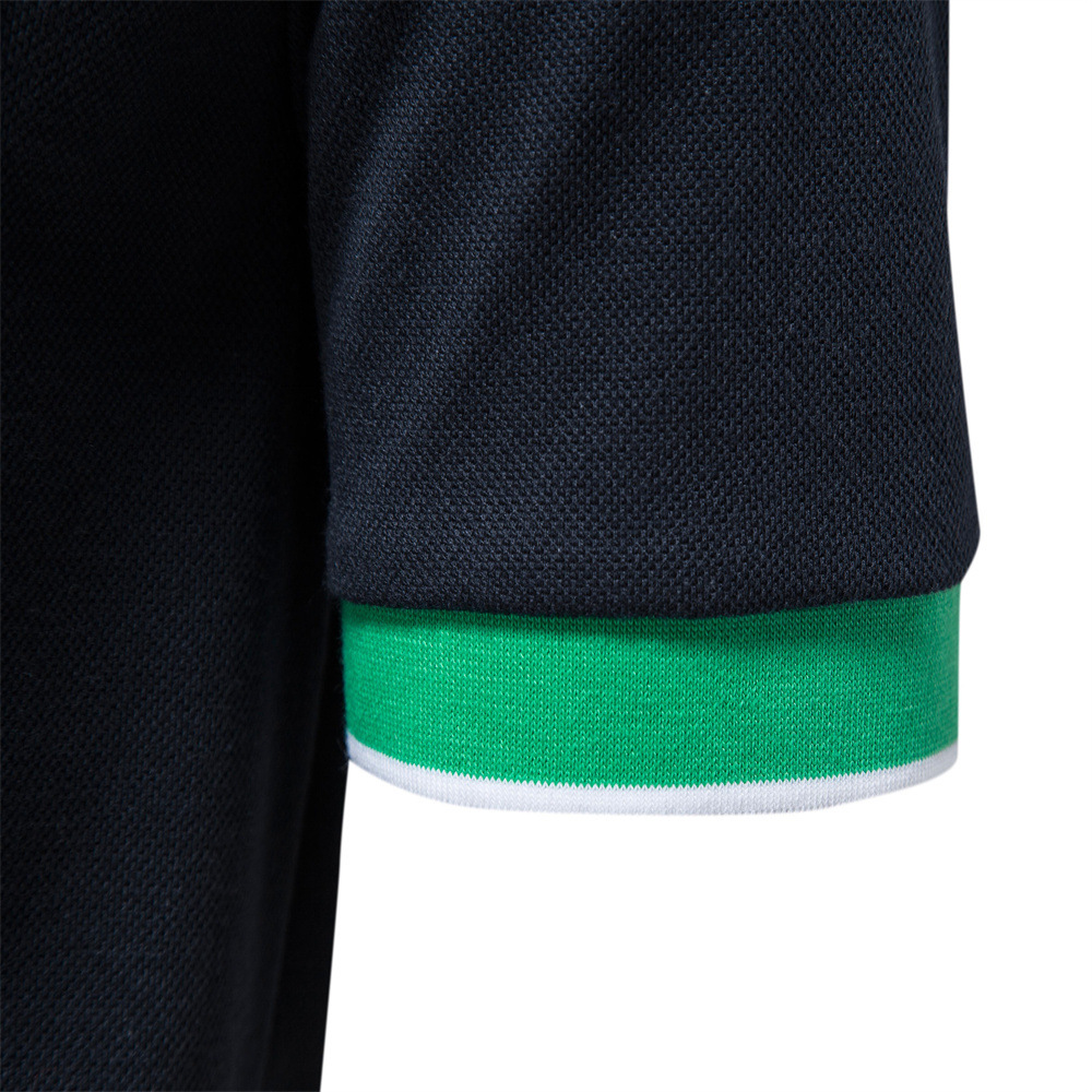 Men's t-shirt 2025 summer lapel breathable sports patchwork pocket men's polo short sleeved shirt tracksuit