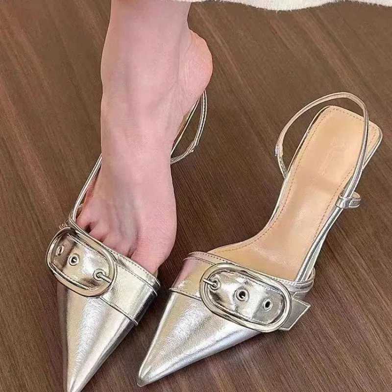 2025 New New Hot Summer Sandals Wen Pointed Toe High H Outdoor Elegant Dress Ladies Shoes Zapatillas De Mujer Z250311