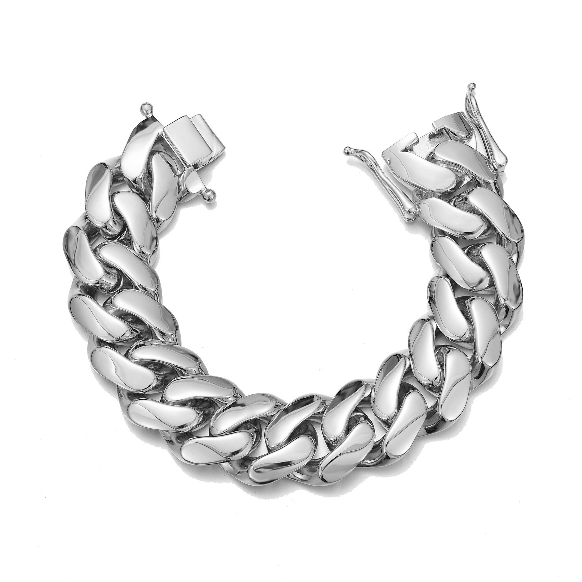 10mm-22mm Solid Stainless Steel Miami Cuban Chain Necklace Bracelet Jewelry For Men