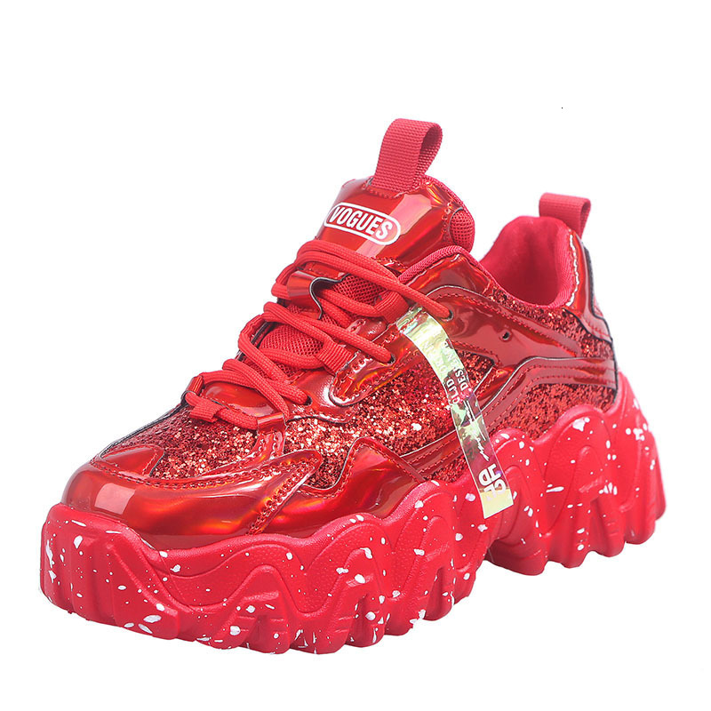 Women's Solid Color Designer Shoes 2025 Spring New Korean Version Casual Big Wave Snowflake Songke Thick Sole High Gloss Sports Shoes For Women