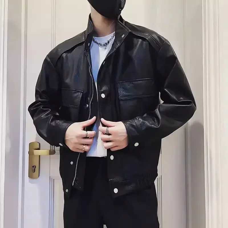 Man Coat Leather High Quality Clothing Fashion 2024 Vintage Cargo Jacket for Men Cheap Sale Joker Casual Aesthetic Clothes OfferT250311