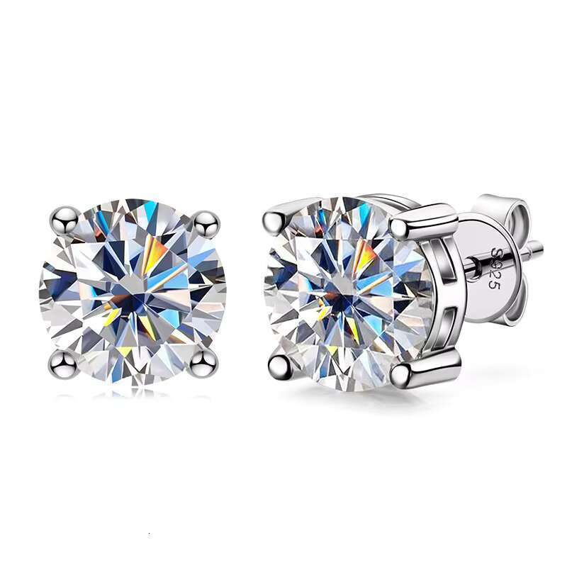 urious 2-carat D-color vvs jewelry earrings, pure sier moissanite men's and women's earrings