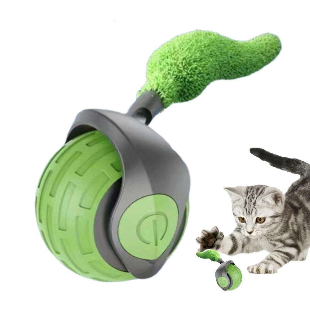 DHpet Speedy Tail 2.0 Interactive Cat Toy: Automatic Moving Smart Ball with Replacement Tail - Ideal for Indoor Cats, Safe & Engaging