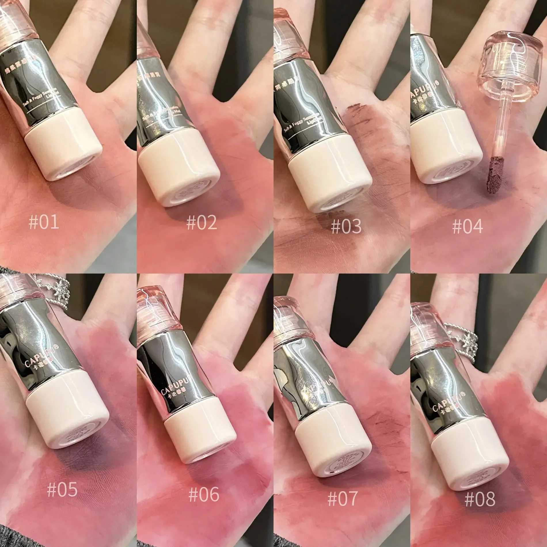 8 Colors Matte Pigment Mousse Lip Gloss Waterproof Sexy Red Lipgloss Brown Matte Lipstick Mud Lasting Easy To Color Women Makeup W250312