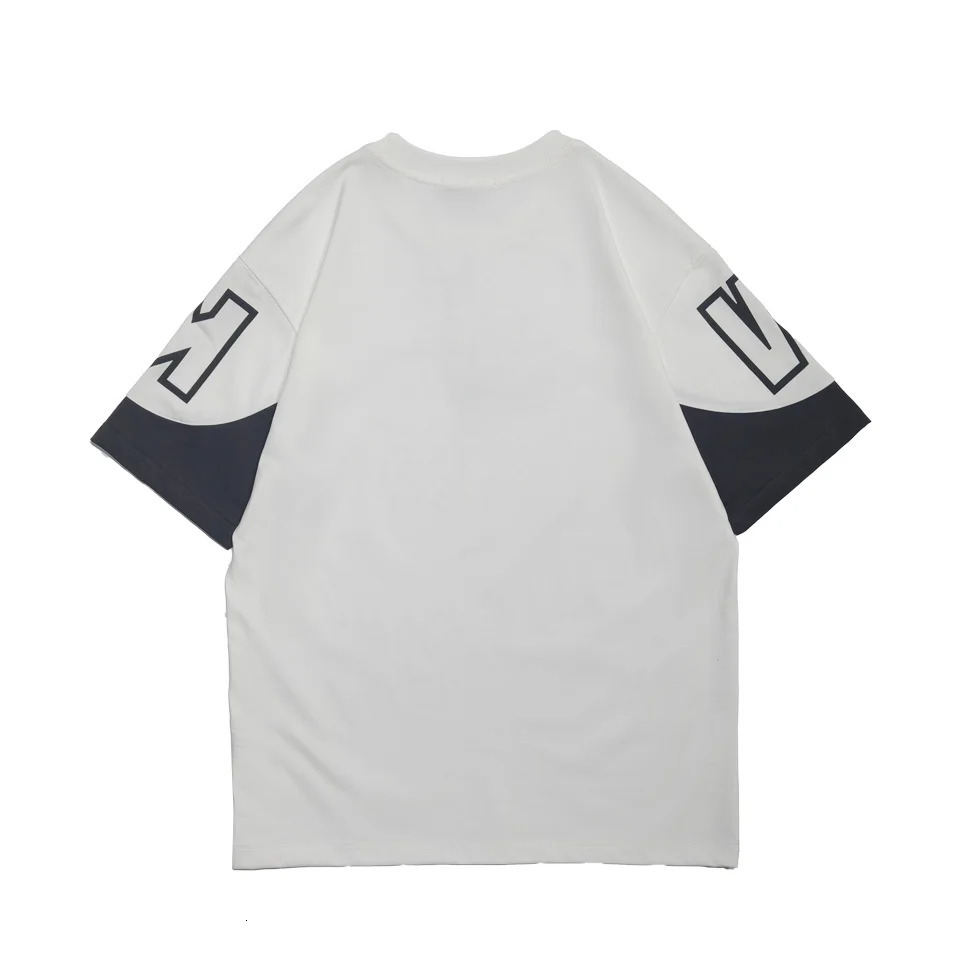 Mens fashion short sleeved Tshirt black and white contrast top KAUTHEMICY letter printing trend casual summer 250312
