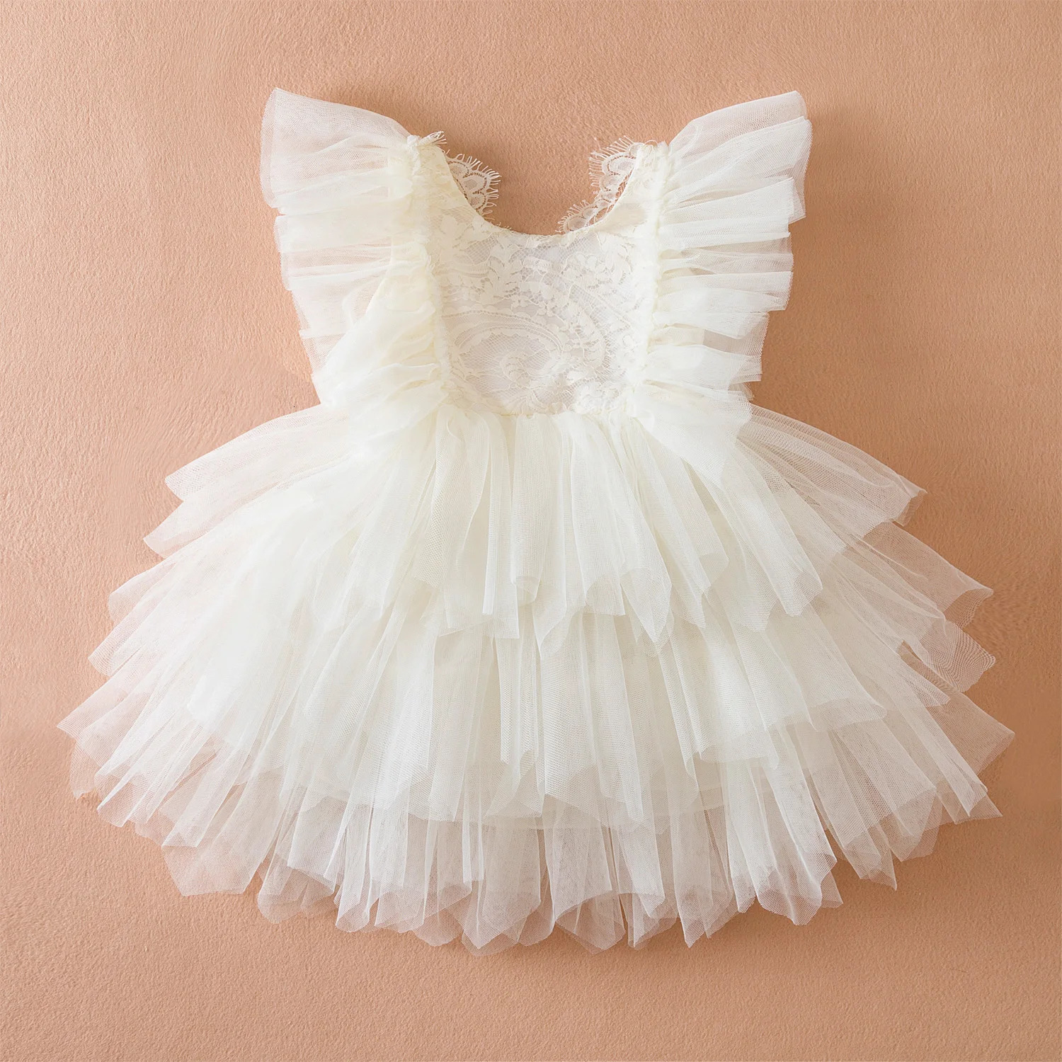 Summer Dress for Girls 1-5Y Baby Backless Ruffles Lace Clothes Toddler Kids Birthday Princess Dress Baby Holiday Casual Vestidos 250311