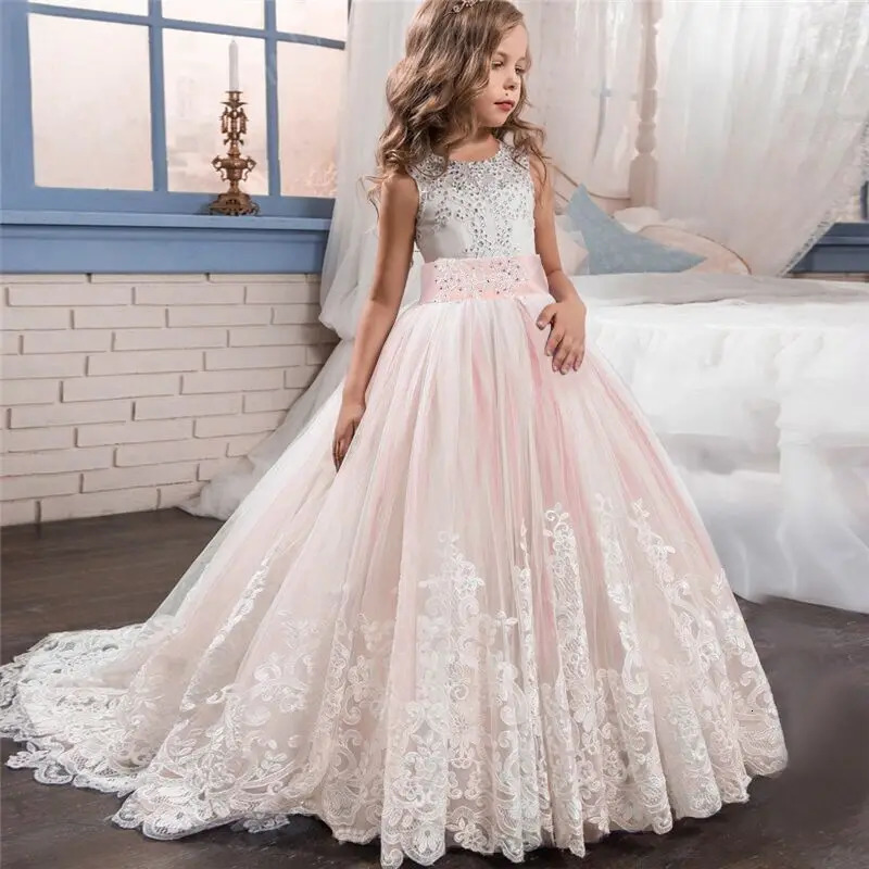 Elegant Kids Dresses For Girls Teenager Girl Bridesmaid Flower Girls Dress Children Wedding Birthday Party Dress Princess Dress 250311