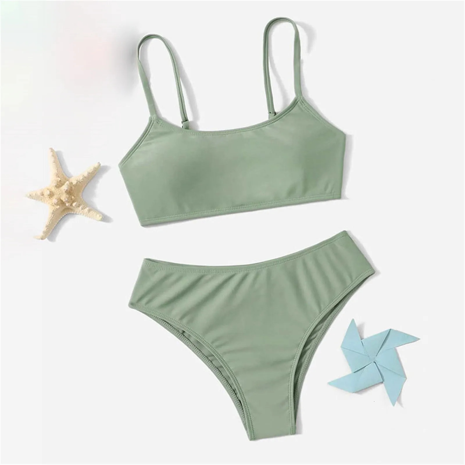 Big Kids Bathing Suits Girls Girls Two Piece Swimsuit Sport High Waist Bikini Set Bathing Suit Kids Bathing Swimsuit Girls 8 10 250311