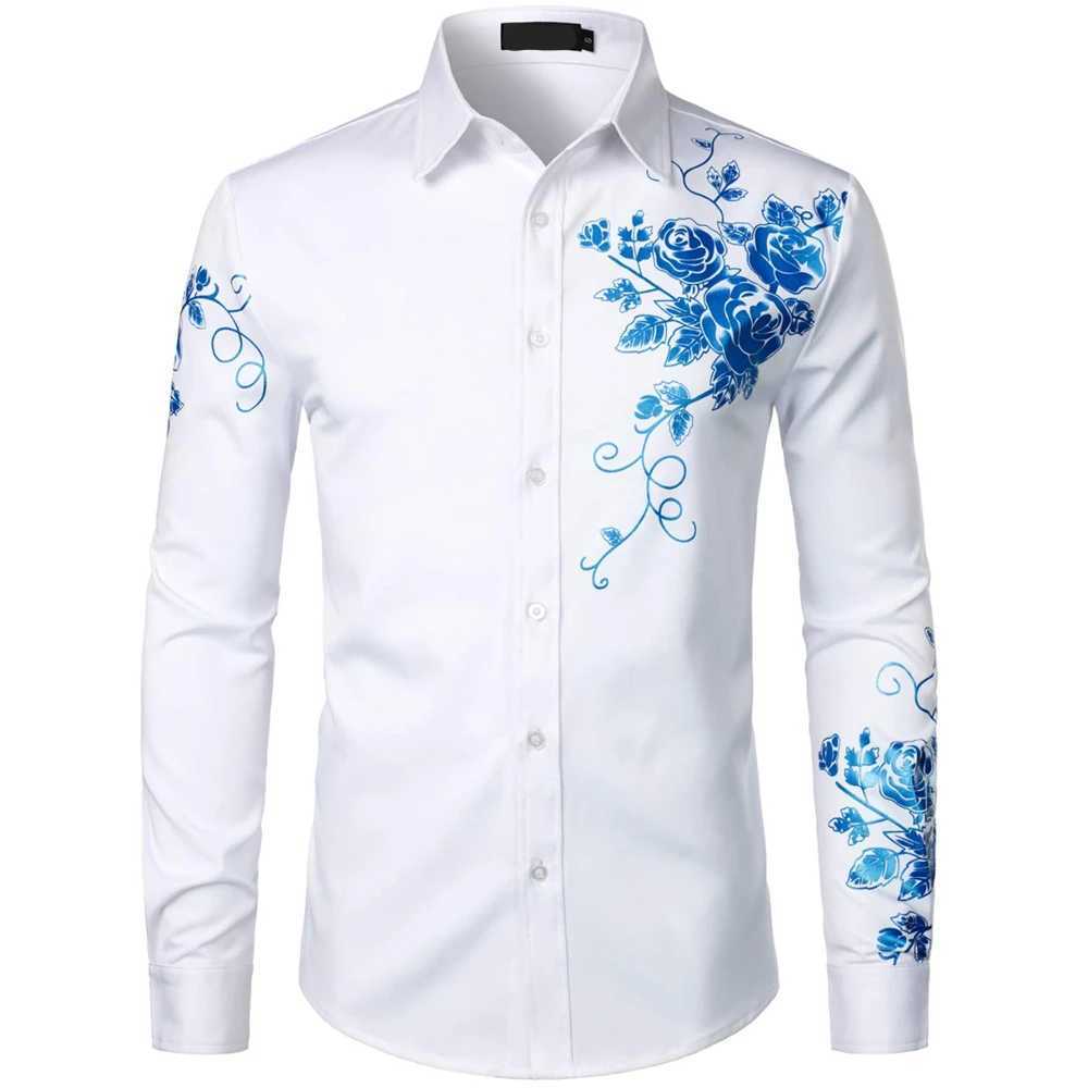 Mens Long Sleeve Shirts Casual Shirts Elegant Fashion Mens Clothes 2024 Mens Trendy Clothes Oversized Printed Long Sleeves W250312