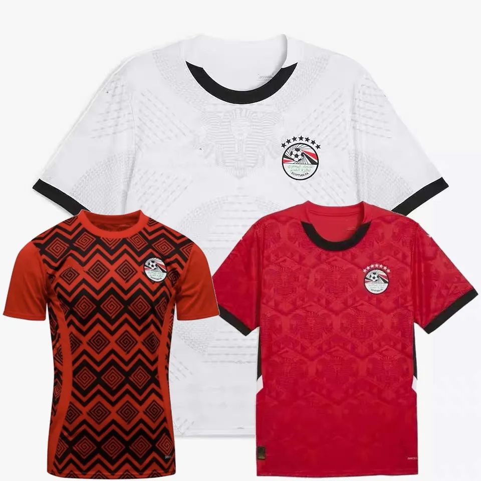 2025 Egypt Soccer Jerseys M.SALAH TREZEGUET ELNENY national team home away 25 26 football men shirt fans player version vest AWAY training pre-mat