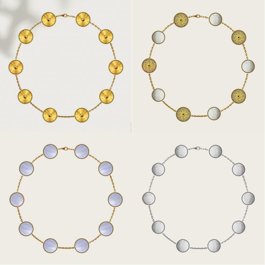 pearls necklace designer for women Four leaf clover necklace gold chain jewelry women pearl mixed color S925 silver plated 18k pendant necklace fashio