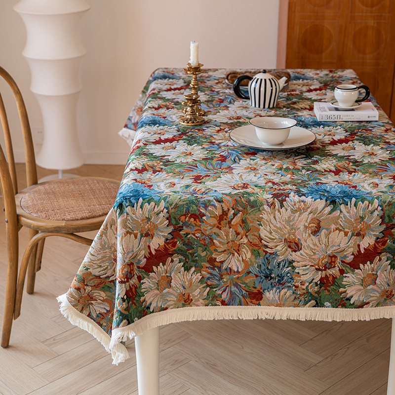 Retro Style New Rural Style Small Floral Cross-border Tablecloth Tablecloth Coffee Table Cloth Tablecloth