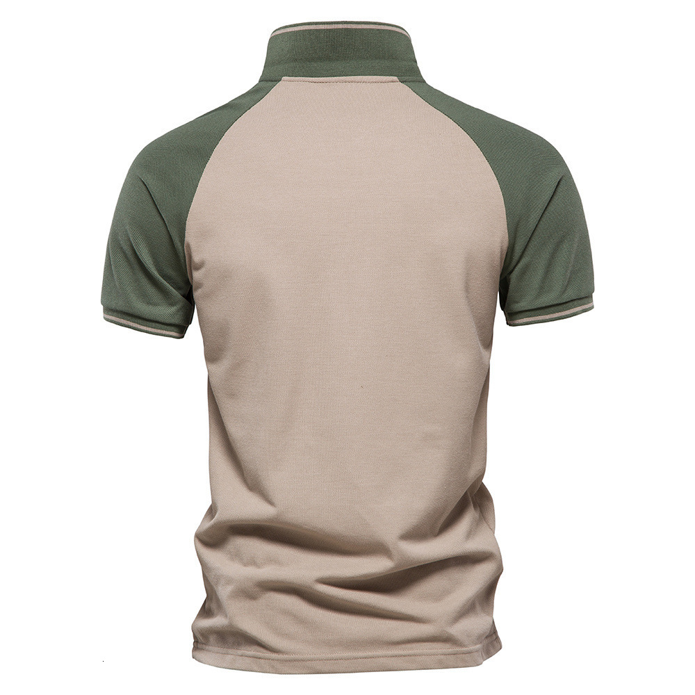 Shirt 2025 Spring/Summer New Collection Two tone Spliced Zipper Front Short Sleeve Polo Men's T-shirt tracksuit
