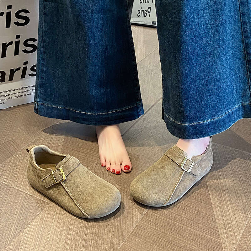 Soft soled Boken for women 2025 new spring style one foot bean shoes fashionable and versatile British style women's shoes