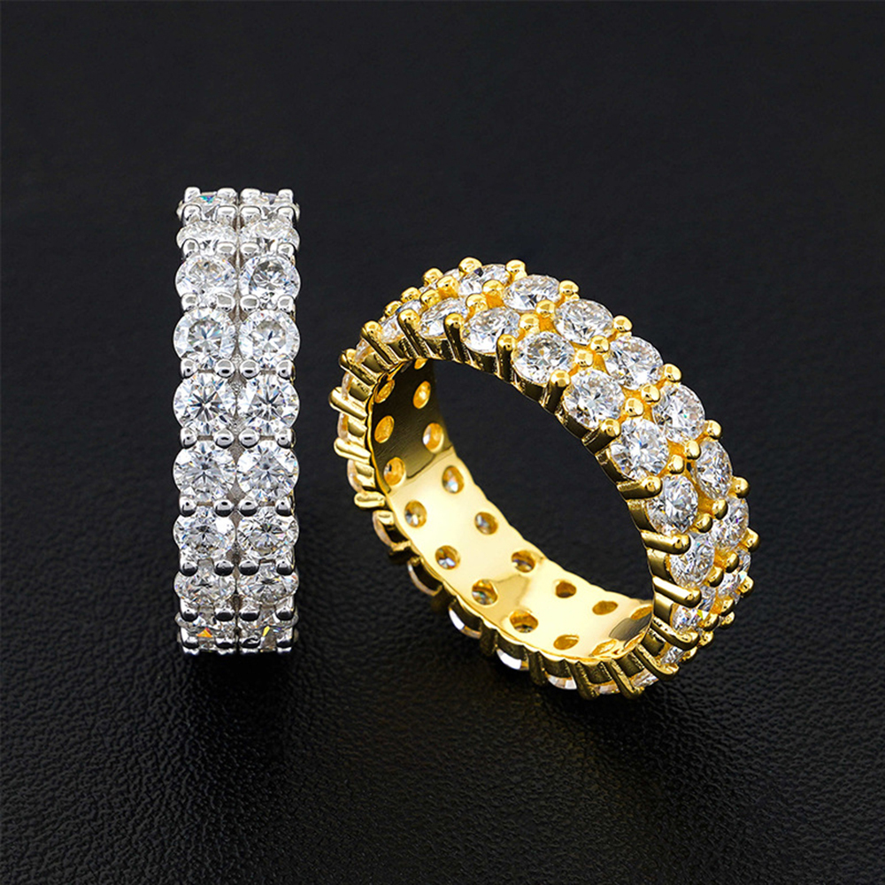 S925 Silver Moissanite Rings For Men And Women Iced Out Fashion Hip Hop Jewelry Pass Diamonds Tester Free Shipping