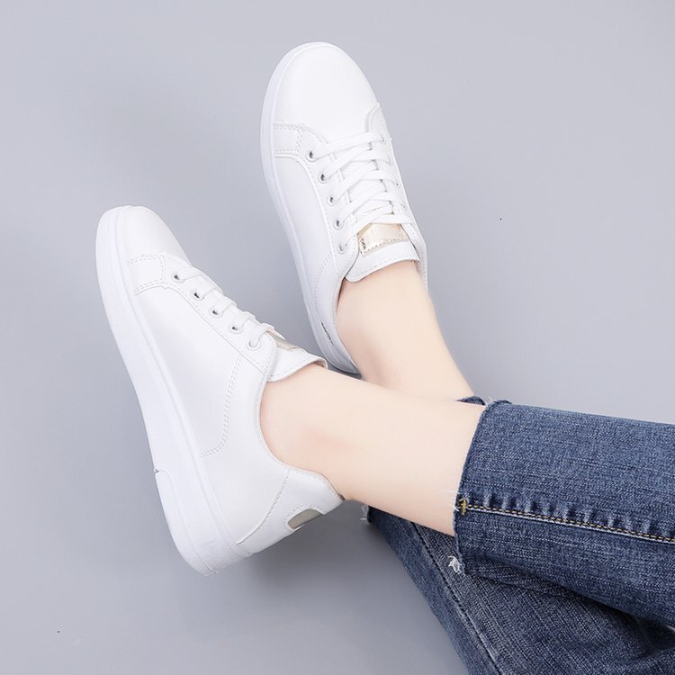 2025 New Fresh White Women's Breathable Fashion Designer Shoes Basic Western Flat Bottom Junior High School Casual Sports Board Shoes
