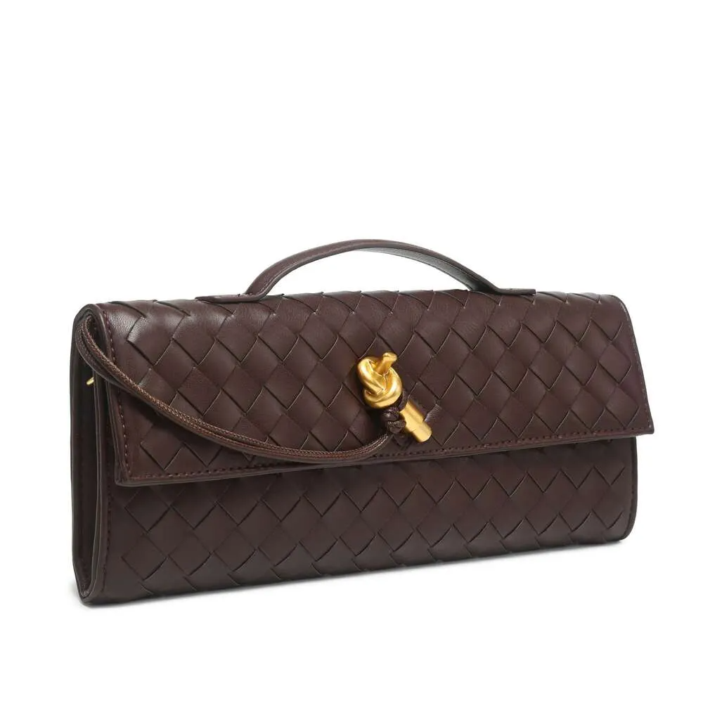 Sheepskin Woven ClutBags Bag - Designer Andiamo Soft Warm Handheld Evening Bag, Mini Handbag for Dinners & Parties