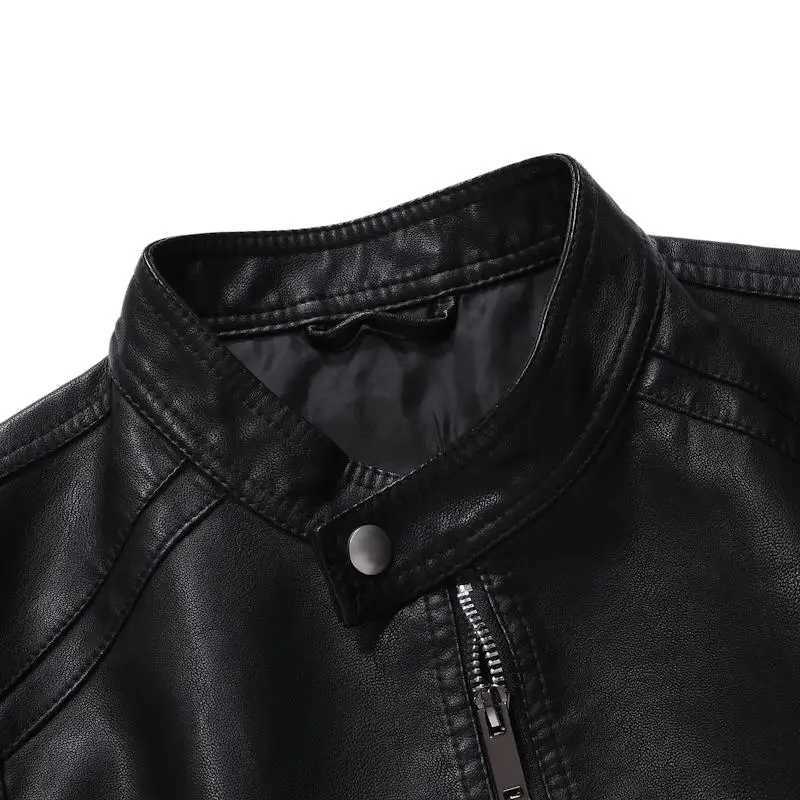 Men Faux Leather Jacket Motorcycle 8Xl Mens Jackets Black Jaqueta De Couro Masculina Outwear Male Pu Leather Mens Coats BrandT250311