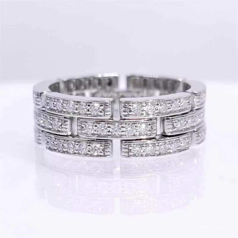 New Design Custom Moissanite Silver 925 Men Jewelry VVS DEF Moissanite Band Men Hip Hop Rings