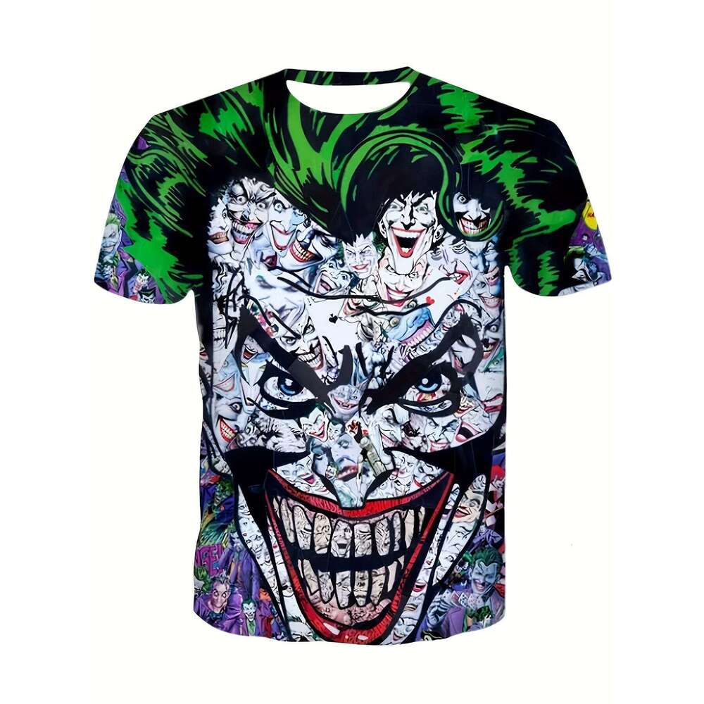 Hot sell European American men's clothing, youth sports, digital printing, 3D T-shirt, short sleeved, 2025 new casual and versatile fashion cloth