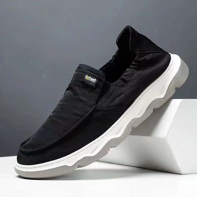 Breathable Men Canvas Comfort Mens Casual Shoes 2024 New Slip On Lazy Footwear Platform Hard-Wearing Old Beijin Cloth Shoe