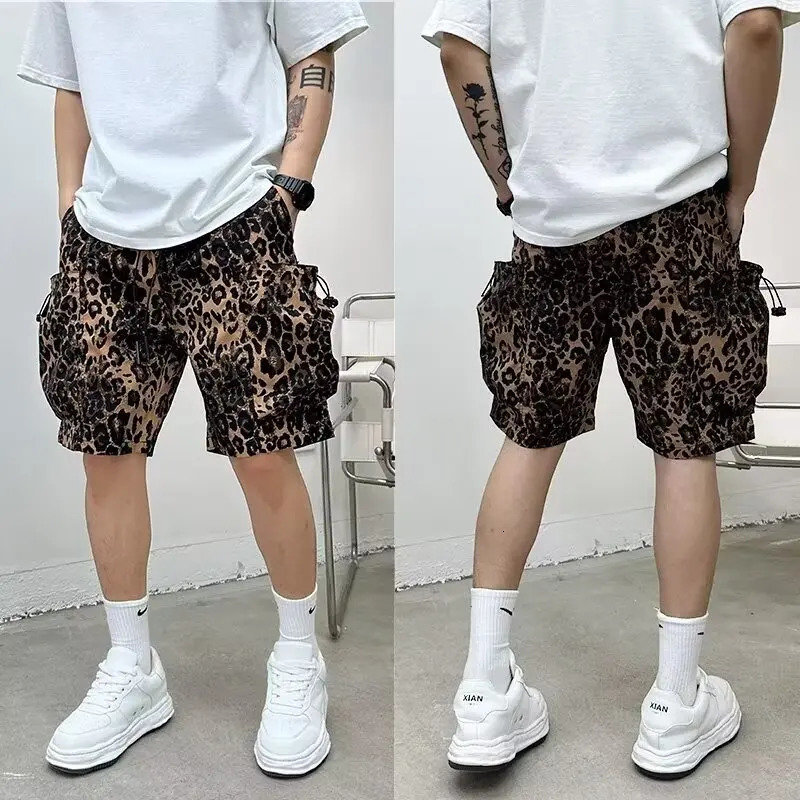 Classic Colorful Leopard Shorts Men Summer Beach Short Pants Hawaii Beach Swimming Pants Swim Trunks Cool Ice Shorts 250310