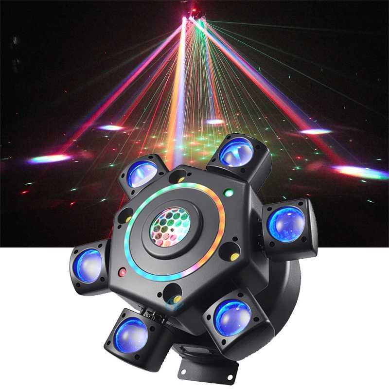 DJ Equipment 100W Six Arms Beam Led Moving Head Party Disco Ball Lights Effect Strobe Lamp DMX512 Control For Club Stage X250312