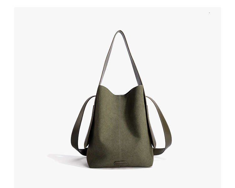 Women's Bags handbag Autumn and winter new niche design high-end tote women's large capacity soft frosted leather hanging ear bucket bag