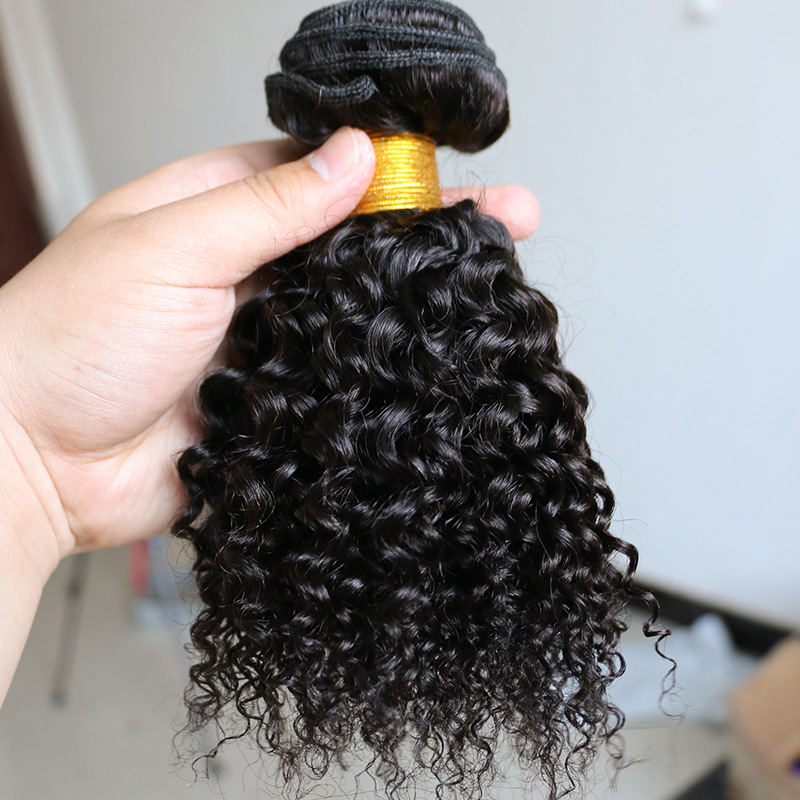 8 to 22 Inch Black Water Wave Brazilian 8A Human Hair Kinky Curly Weft Natural Color Machine Made Top Quality Perfect for Stylish and Versatile Looks