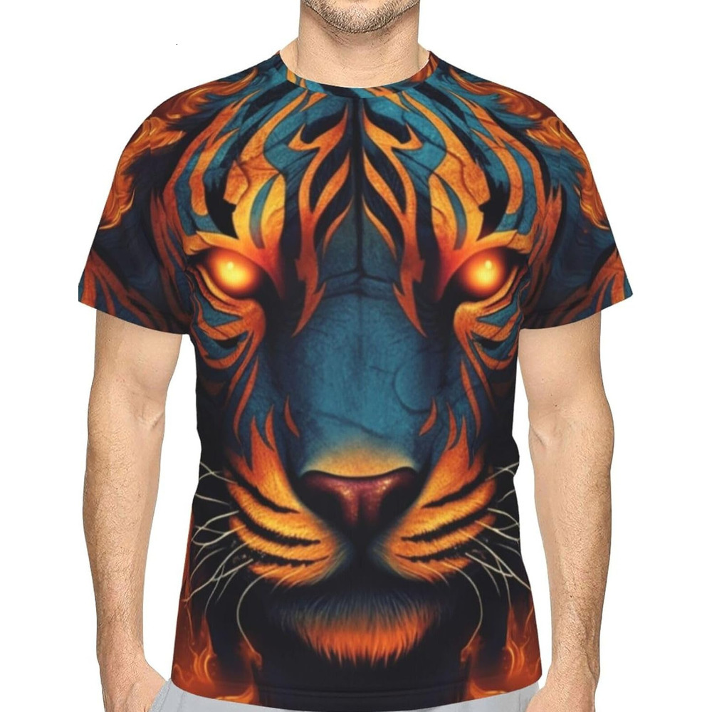 Mens T shirt Colorful Tiger Pattern Men's Women's T-Shirt Modern Graffiti Art 3D Printed Novelty Short Sleeve Unisex Fashion Tee tee Casual 