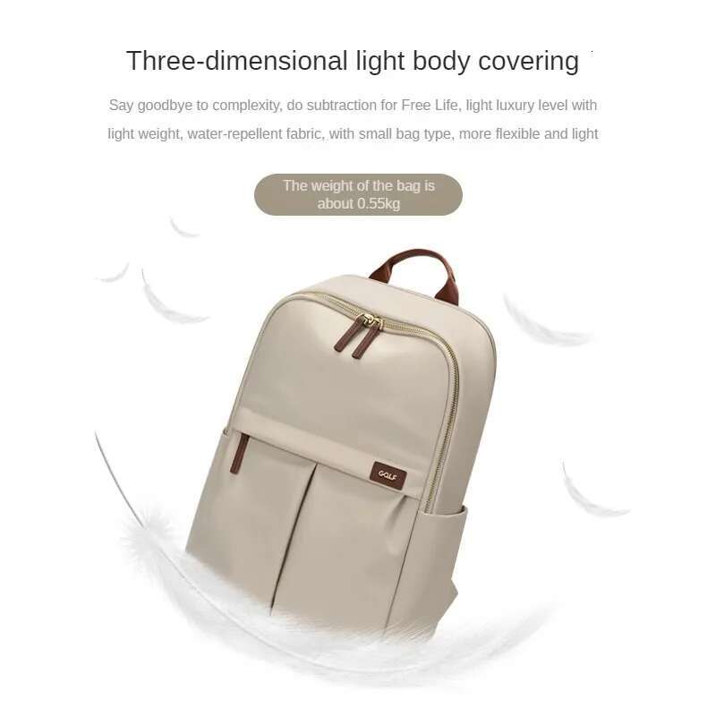 GOLF Women's Simple Commuting Travel Computer Backpack Canvas Large Capacity Student Backpack 16 Inch Laptop Computer