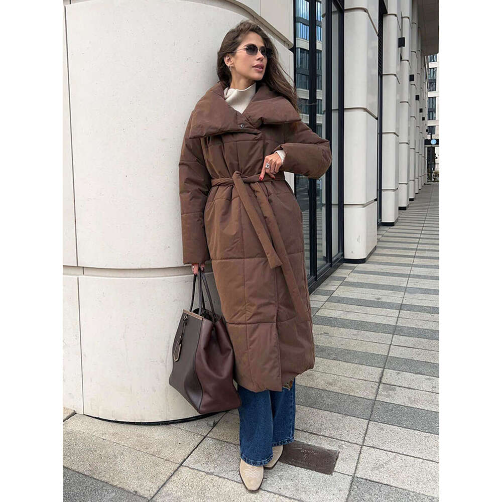 Long 2024 Winter New Loose Casual Warm Long Standing Collar Cotton Jacket