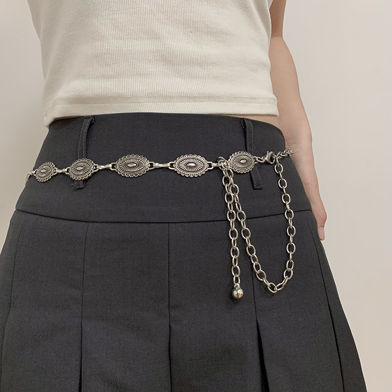 er chain strap womens dress jeans Trouser mini retro waist gold metal bag tassel body jewelry accessories 241019