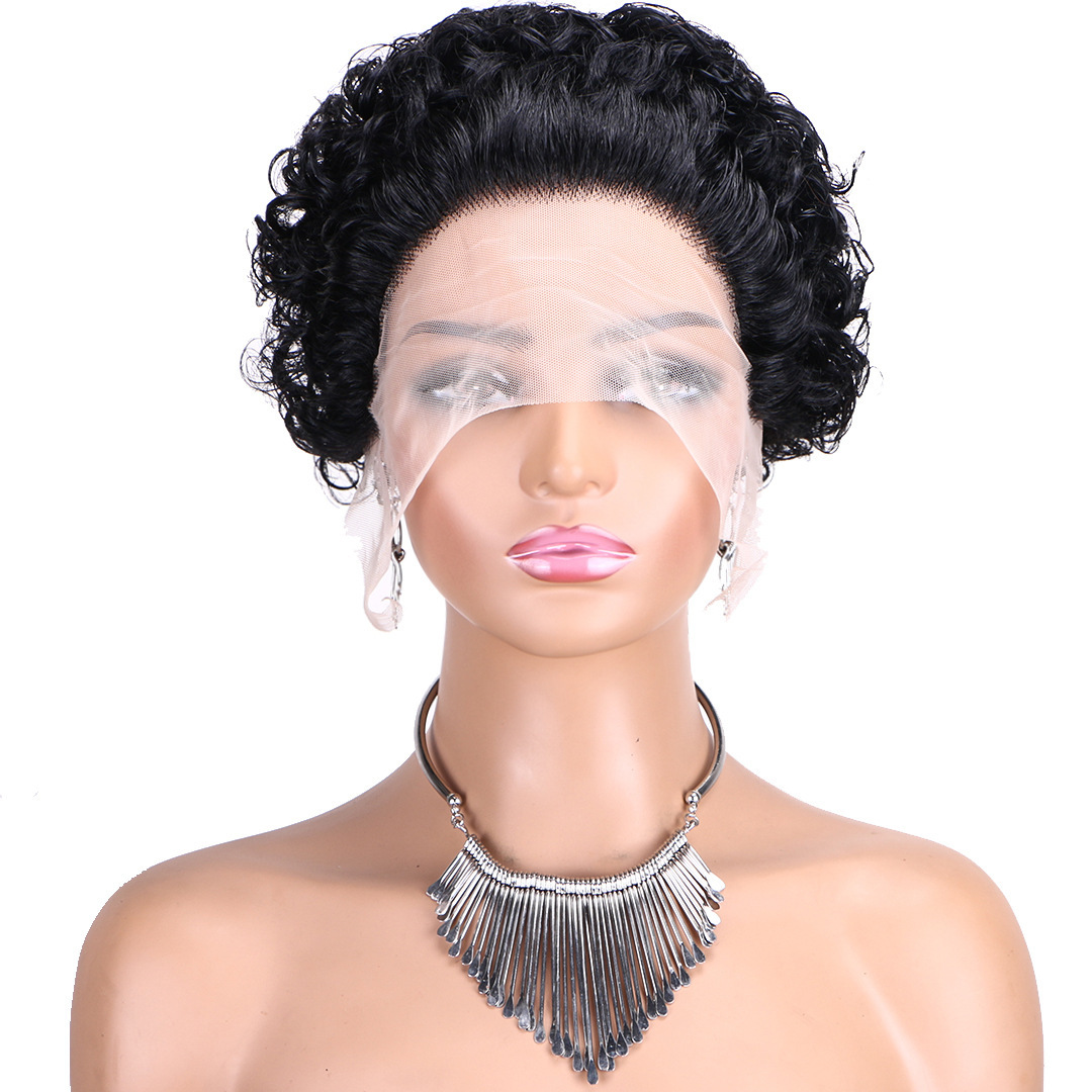 6 Inch Short Pixie Cut Human Hair Wig with HD Transparent Front Lace Machine Made Cap Lightweight Breathable Perfect for Everyday Natural Stylish Look