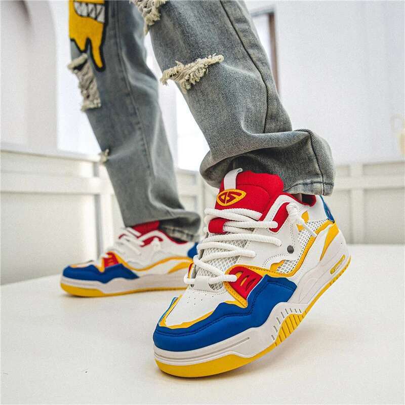 Trendy Men Original Skate Fashion Colorful Designer Sneakers Hip Hop Platform Men's Skateboard Shoes