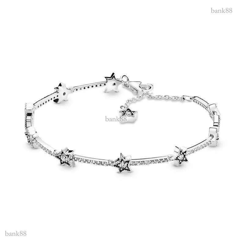 Charm Bracelets Stars Celestial Link Bracelet For Authentic Sterling Sier Hand Chain Wedding Jewelry Women Girlfriend Gift Designer W O