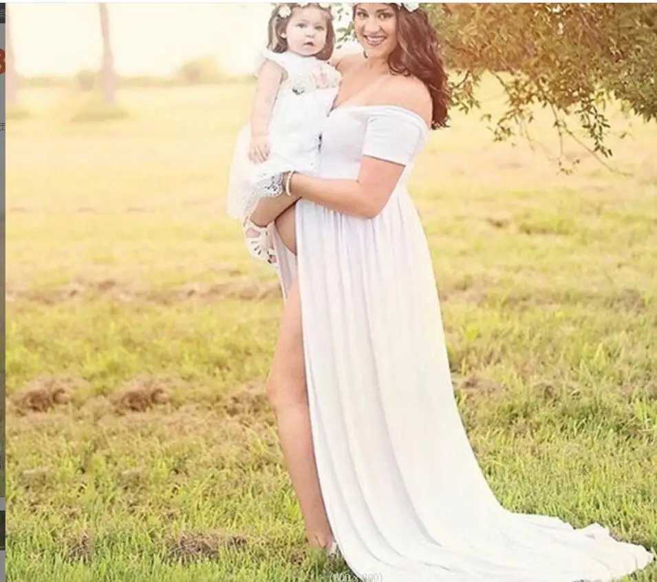 Maternity Dress maternity photography prop maxi gown pregnant women cloth pajamas lace nightgown Dress Fancy baby shower dressT250311