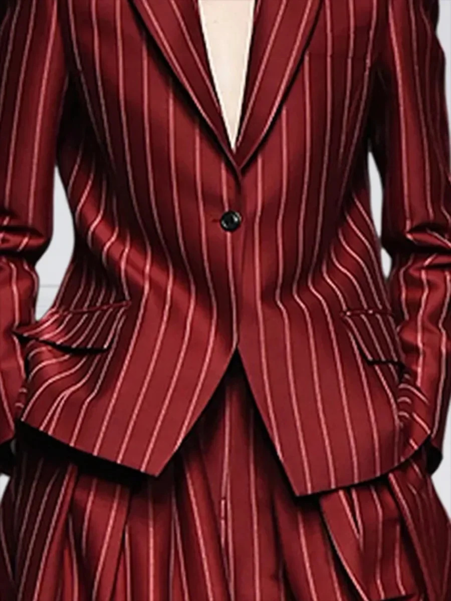 Missuoo Urban Womens Stylish Jacket Notched Collar Long Sleeve Buttoned Blazer Coat Fall Outerwear for Female 250303